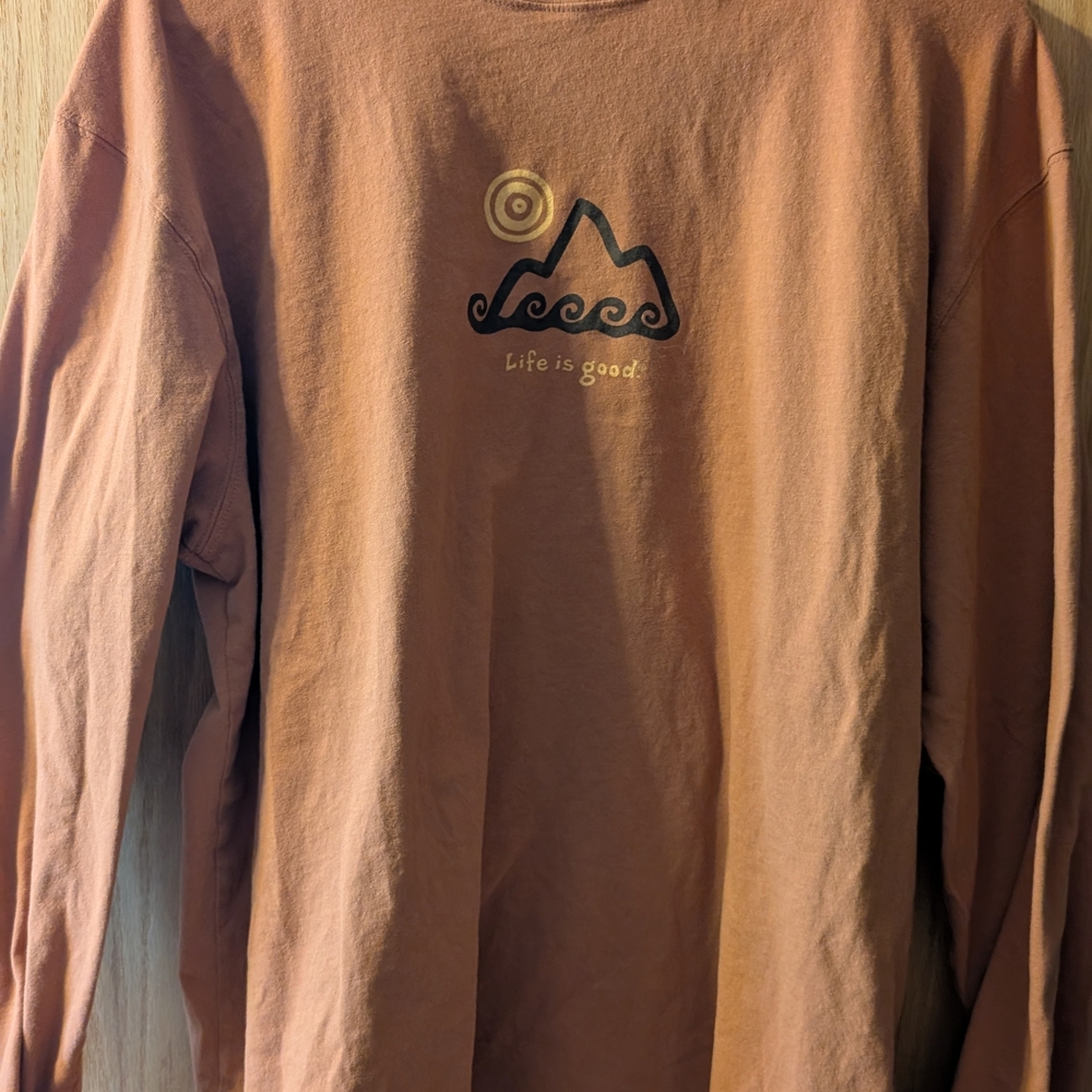 Life Is Good Tan Long Sleeve Shirt